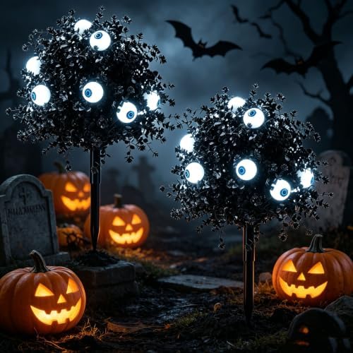Outdoor Artificial Flowers Fake Plants, Artificial Topiary Balls with Ground Spikes, UV Resistant, Mix 4 Colors, 2 Pack, 20 inch, Garden Porch Patio Gravesite Indoor Decor (2 PCS Black) - Image 7