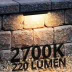 GKOLED 8 Pack 6.8 Inches LED Hardscape Lights, Low Voltage Retaining Wall Light Waterproof, 12V AC/DC Landscape Lighting, 1.5W 2700K, Classic Step Lights Outdoor, Die-cast Aluminum Housing - Image 7