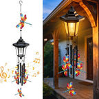 Large Solar Dragonfly Wind Chimes, Gifts for Women Mom Grandma Wife Sister Daughter Neighbor, Black Metal Wind Chimes with Wind Catcher, Solar Decor Lights for Outdoor Garden Patio Yard Porch Window by YJFWAL