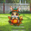 Cute Bunny Little Pumpkin Acrylic Suncatcher by AVAGAN