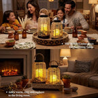 Handwoven Rattan Lantern Set, Straw Handle, Boho Style, Patio Lanterns. - Image 5