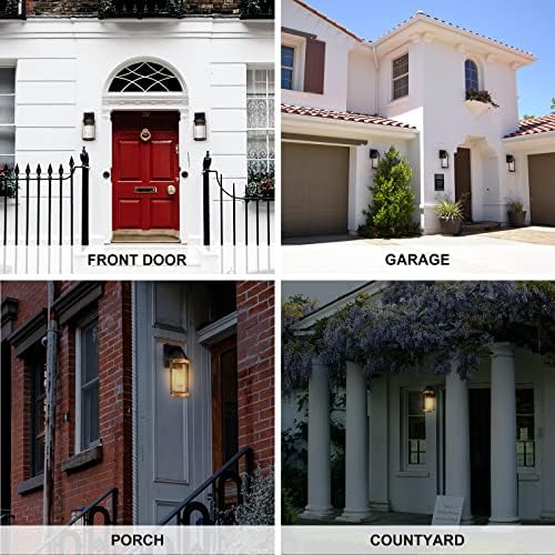 LONEDRUID 2 Pack Dusk to Dawn Sensor Outdoor Wall Lights with Wood Grain - Image 7