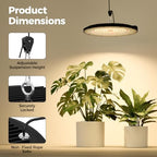 Bamworld Hanging Grow Light for Indoor Plants 12in Large Head Full Spectrum - Image 6