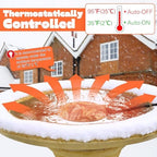 2 Pack Upgrade Bird Bath Heater for Outdoors in Winter, Pond Deicer 60 Watts Birdbath Deicer Water Heater Thermostatically Controlled with Auto Shut off Function for Patio Lawn (Army Green,Black) - Image 3