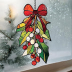 Mosaic Christmas Mistletoe Knot Acrylic Suncatcher - Image 3