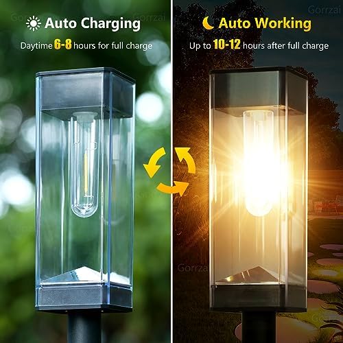 Solar Pathway Lights Outdoor Waterproof Landscape Lighting 4 Pack - Image 5