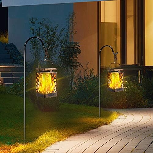 TomCare Solar Lanterns Outdoor, Flickering Flame Hanging Lights, 2 Pack - Image 5