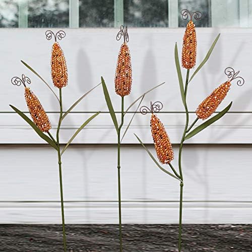 E-view Metal Corn Garden Stakes Outdoor Decor Metal Yard Art Lawn Harvest Thanksgiving Decoration Yard Décor 2 Corn - Image 5
