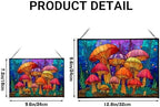 Rainbow-Colored Mushroom Cluster Rectangular Stained Glass Suncatcher – Hanging Window Panel with Animal & Nature Scene – Vibrant Glass Art Gift for Wildlife, Fantasy, Nature Lovers q1PtJt - Image 4