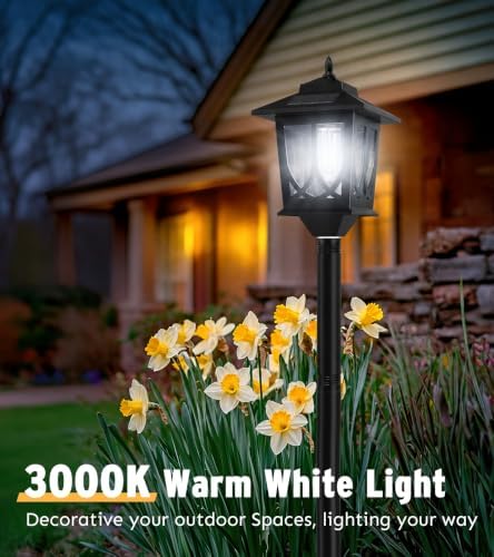 63" Solar Lamp Post Light 2 Pack, Solar Post Lights Outdoor Cool White - Image 6