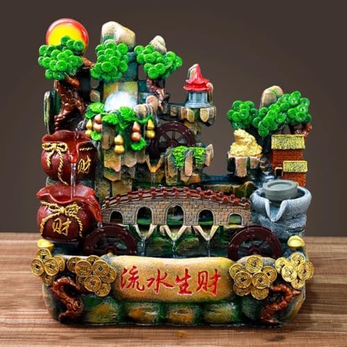 Waterfall Table Fountain Resin Rockery Fountains Flowing Alpine Flowing Water Ornaments Decorative Lucky Table Water Fountain - Image 3
