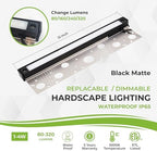 LUMENGY 12 Inch LED Hardscape Light, 1 to 4 Watt Dimmable, 5000K Daylight, 12V, Easy Replaceable Feature, Includes 3 Mounting Plates for Outdoor Paver Steps and Retaining Walls, Black - Image 5
