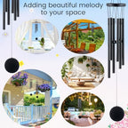 Yahenda 6 Pcs 37 Inch Rustic Wind Chimes for Outside Deep Tone Wind Chimes with 6 Aluminum Tubes Memorial Coolest Windchimes Outdoors for Farmhouse Garden Patio Home Decor (Blackwood, Black) - Image 6