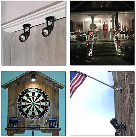 Bright Outdoor Wall Mount Spotlight 5W COB Garden Yard Path Landscape Lighting, Decorative Walls Trees Flags Lamp with Round Base and Power Plug, Pack of 2 (Warm White) - Image 7