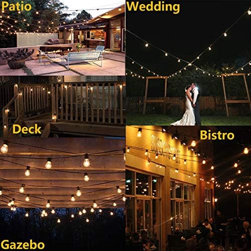 Outdoor String Lights for Outside 48FT with 15+1 2700K LED S14 Shatterproof Bulbs for Patio Back Yard Porch, Linkable - Image 5