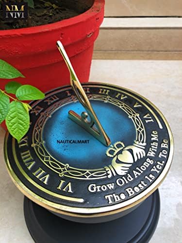 NauticalMart Personalized Grow Old Along w/Me Sundial Gift - 10 Inch Brass Sundial for Bride and Groom - Decorative Garden Sundial with Roman Numerals - Ideal for Weddings and Anniversaries - Image 3