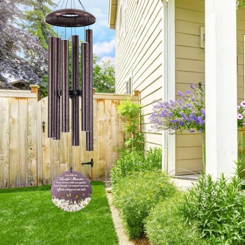 Personalized Daisy Butterfly Memorial Wind Chimes Outdoor - Image 5