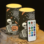 Spider Web Flameless Candles Battery Operated Candles with Timer Remote Control LED Pillar Lights for Trick or Treat Party Decoration LED Real Wax Flameless Lights - Image 5