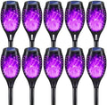 Solar Lights Outdoor Decorations, Upgraded Purple Flickering Flame, Waterproof Halloween Torch Lights, Tiki Torches for Outside Patio Pathway Decor, 6 Pack (10) by Unknown