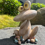 Funny Frog Garden Statue Outdoor Dec Cute Resin Animal Figurine Weatherproof for Yard Lawn Patio Garden Bed Pathway - Whimsical Indoor Outdoor Ornament Gift for Nature Lovers - Image 7