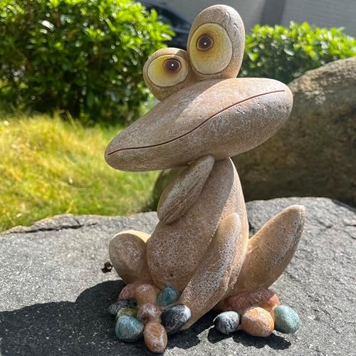 Funny Frog Garden Statue Outdoor Dec Cute Resin Animal Figurine Weatherproof for Yard Lawn Patio Garden Bed Pathway - Whimsical Indoor Outdoor Ornament Gift for Nature Lovers - Image 7