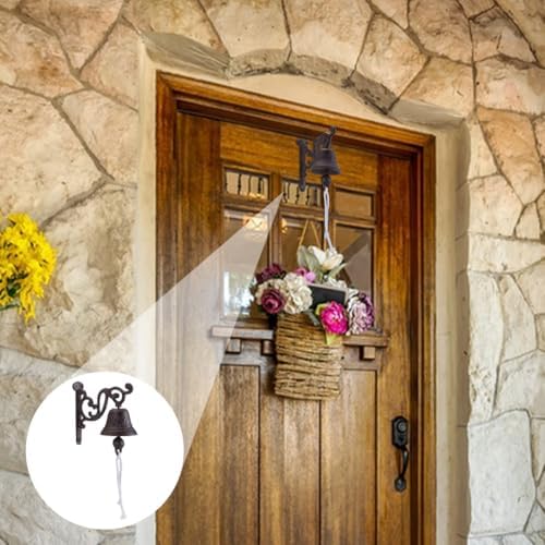 UNICRAFTALE Vintage Cast Iron Dinner Hanging Bell Outdoor Wall Mounted Bell Doorbell for Outside Front Door Garden Home Decor Clear Sound - Image 5