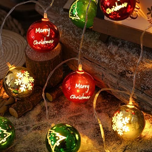 CAKERS Led Christmas String Lights|Creative Ambient Decor Fairy Lights|Hanging Copper Wire Lights|Night Lamps for Birthday Party Xmas Tree Decor,Ball Shape,3m(9.8ft)-20LED-USB - Image 3
