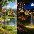 Solar Hummingbird Garden Lights with Watering Can Lantern, Pathway Lights for Garden Lawn Patio Pond Driveway Porch, Outdoor Decorative Lighting for Christmas Halloween Thanksgiving Spring Summer - Image 5