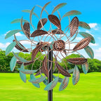 360° Wind Spinners Outdoor, Wind Sculptures Windmill with Metal Stake, Kinetic Large Metal Yard Art Decor Spinners Pinwheels for Garden Outside Patio Lawn by Gouisalin