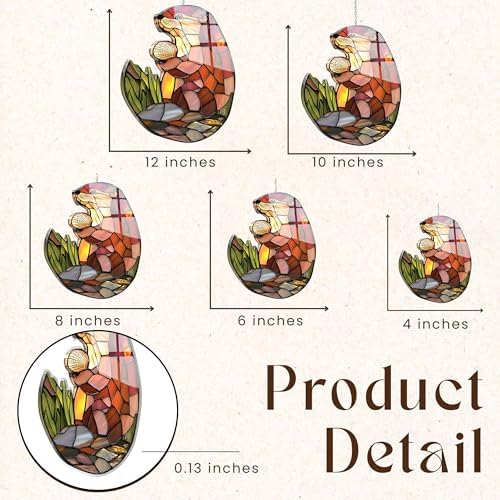 Couple Otters Acrylic Suncatcher Size 12 inches, Boho Stained Glass Effect Window Hanging Ornament, Garden Decor, Gift for Mother's Day - Image 3