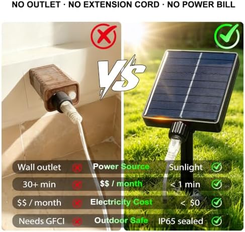 Solar Rope Lights Outdoor Waterproof, 66FT 200 LED Solar String Lights with 8 Lighting Modes,Trampoline Lights, Solar Patio Light for Garden Fence Backyard Deck Porch Pool Tree Christmas Decor - Image 5