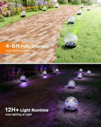 4 Pack 3.94" Multicolor Solar Powered Cracked Glass Ball Lights - Image 3