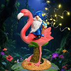 Flamingo Gnome Solar Garden Statue Outdoor Figurine Decor Lights by Homedecorexpert
