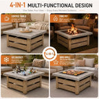 4-in-1 Outdoor Fire Pit Grill Table,Metal Firepits for Outside (34") - Image 5