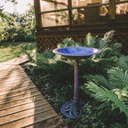 Backyard Expressions Outdoor Garden Bird Bath - Lilac Purple - Weather Resistant Polyresin - 27 Inch - Image 4