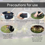 Christmas Solar Garden Firework Lights Outdoor Waterproof 6 Pack Solar Powered Art Stake Twinkle Lighting for Outside Decor, 120 LED Warm White - Image 7