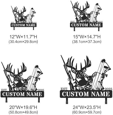 Personalized Deer Hunter Metal Wall Mount & Bow Rack, Custom Deer Hunting Gifts,Outdoor Hunting Decor, Cabin Wall Art, Hunting Room Decor, Lodge Wall Decor, Deer Hunting Accessories with Bow and Rifle Design - Image 6