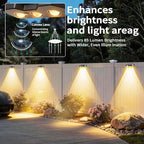 Solar Fence Lights Outdoor 8 Pack, Warm White & RGB Color Changing Fence Lights Solar Powered with Brighter LED Focus Lens, IP65 Waterproof Fence Lights Solar for Wall Deck Patio Porch Step Pool - Image 2