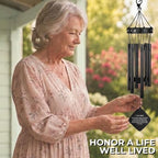Sympathy Wind Chimes for Loss of Loved One – Bereavement Gift, Remembrance Wind Chime for Memorial Garden, Condolence Gift for Loss of Mom, Dad, Husband, Wife, Outdoor Memorial Decor - Black - Image 2