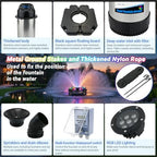 Pond Fountain Aerator with Lights, Large Fountain for Pond Lake Fish Farm - Image 5