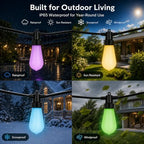 Outdoor String Lights for Patio,50FT RGBW App Remote,20 Bulbs - Image 5