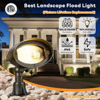 Gardenreet Outdoor Low Voltage Flood Light - Solid Brass Landscape LED Wall Wash Light, 12V Hardwired Waterproof, Antique Bronze Lighting for Yard Wall Tree House Without G4 Bulb 4 Pack - Image 2