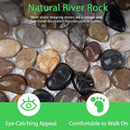 6 PCS Natural River Rock Stepping Stones for Garden Walkway - 9.5'' Hexagon Pebble Mats with Non-Slip Mesh Backing - Decorative Outdoor Stone Pavers for Patio, Lawn, Backyard Path & Landscaping Decor - Image 3
