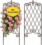 AMAGABELI GARDEN & HOME 2 Pack Garden Trellis for Climbing Plants Outdoor 60” x 18” Garden Fencing Decorative Plant Trellis Vegetables and Rose Trellis for Ivy Cucumbers Brown by AMAGABELI+GARDEN+%26+HOME
