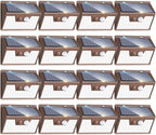 Peasur Brown Solar Lights Outdoor Motion Sensor 16 Pack, Ultra-Bright 3 Mode 140LED Fence Security Light Waterproof, Solar Wall Lighting for Patio Yard Step House Outside Cool White by Peasur