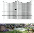 10‑Panel No‑Dig Garden Fence with Gate, 32" H x 23.6'L Outdoor Dog Barrier by richmen