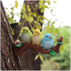 Decor for Outside Tree Hugger with Triple Birds on Branch Hanging Garden Statue Back Yard - Image 7