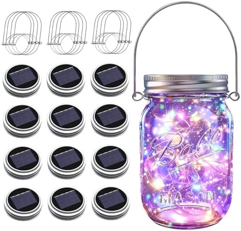 Mason Jar Solar Lights for Outside, 12 Pack 30 LED Fairy Lights(NO Jars) by ZNYCYE
