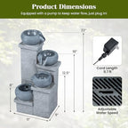 Giantex 4-Tier Water Fountain Outdoor, 23 Inch Cascading Bowls Waterfall Fountain with Warm LED Lights & Pump, Outside Zen Water Feature for Patio, Balcony, Deck, Garden, Yard Decor - Image 7