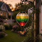 Christmas Hot Air Balloon Solar Lantern with Santa Sleigh and Flame - Image 2